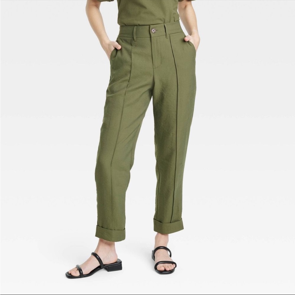 A New Day Olive Cuffed Straight Leg Ankle Pants